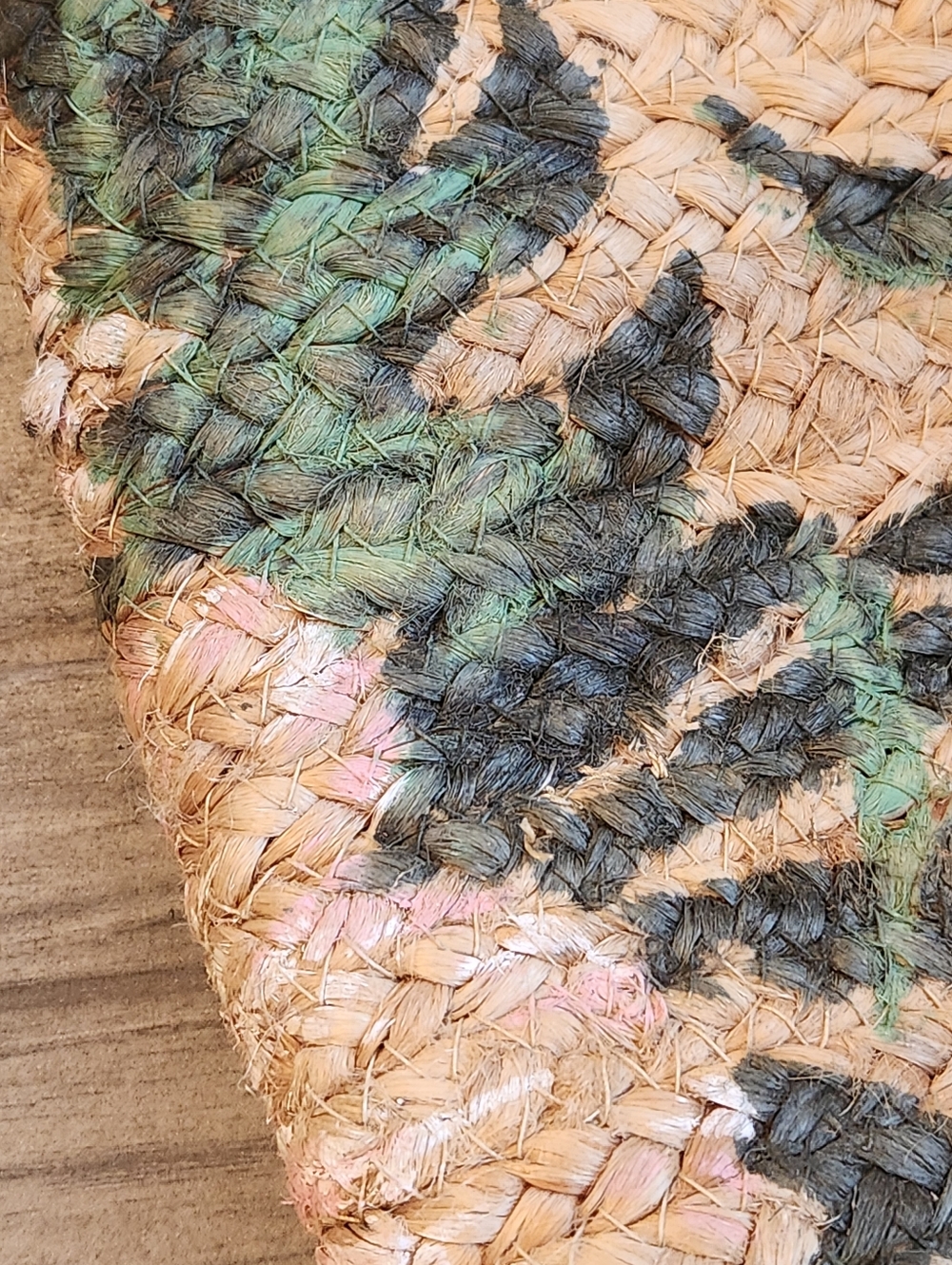 Twig & Arrow Jute Woven Tote Bag Tan Woven Tassel Floral Giant Beach Boho New$80 - Picture 11 of 14